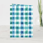 Carte Vert Blanc Bleu Trappe Plaid Noël (Dos)