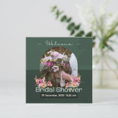 Carte Vert blanc Fête des mariées d'accueil moderne (Debout devant)