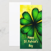 Carte Vert, Bonheur & Joie - Bonne St. Patrick! (Devant / Derrière)