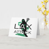 Carte Vert d'attaque de LAX de filles de lacrosse (Fleur jaune)