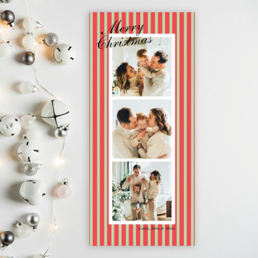 Carte Vert et corail Chic Bandes verticales 3 Photo