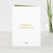 Carte Vert et or ajouter photo soeur anniversaire (Dos)