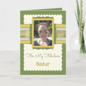 Carte Vert et or ajouter photo soeur anniversaire (Devant)