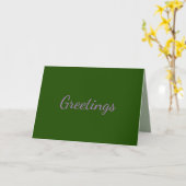 Carte Vert foncé avec texte lavande, (Fleur jaune)