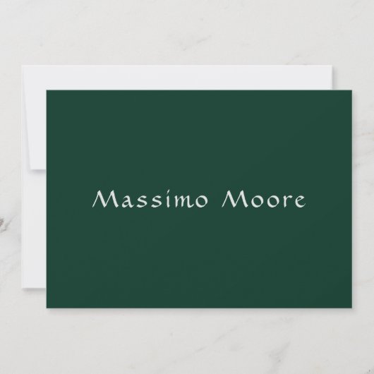 Carte Vert foncé Élégant Casual Propre Nom Écriture manu (Devant)