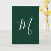 Carte Vert foncé uni élégant moderne monogramme personna (Fleur jaune)