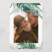 Carte Vert frais Aquarelle moderne Enregistrer la date (Dos)