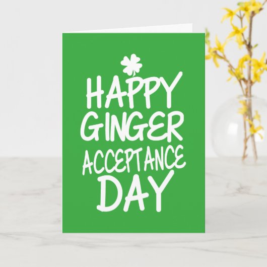 Carte Vert heureux de jour d'acceptation de gingembre (Fleur jaune)