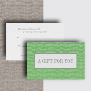 Carte Vert Linge sobre élégant look chic