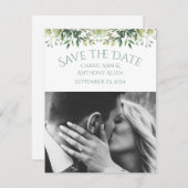 Carte Vert mariage Eucalyptus Aquarelle (Devant / Derrière)