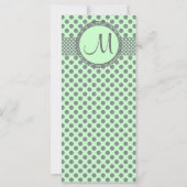 Carte Vert menthe avec Pois gris-Monogramme STaylor (Dos)