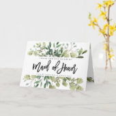 Carte vert merci d'être ma bonne d'honneur (Fleur jaune)