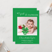 Carte Vert minimal Mes premiers tricks Photo de naissanc (Devant/Arrière en situation)