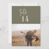 Carte Vert olive chic moderne 5x7" Numéros de tableau ph (Dos)