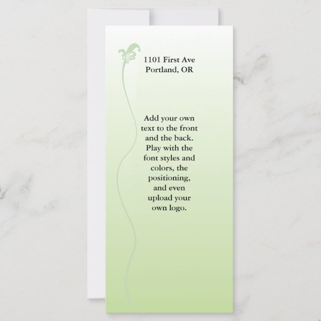Carte Vert ombragé avec ligne Fleur de lis (Devant)