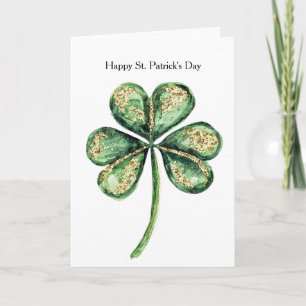 Carte Vert Or Glitz Trèfle Saint-Patrick