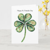 Carte Vert Or Glitz Trèfle Saint-Patrick (Fleur jaune)