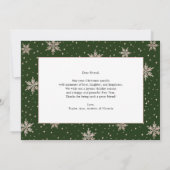Carte Vert & or Rose Snowflakes Photo Happy Holidays (Dos)