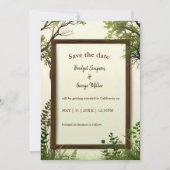 Carte vert rustique Arbre Cadre mariage sécurité de la d (Devant)