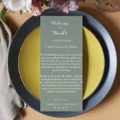 Carte Vert sage moderne Bienvenue & merci note Mariage