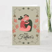 Carte Vert sauge Fleur Moderne Papa heureux - Fête des p (Devant)