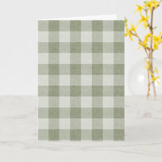 Carte Vert sauge Gingham Vérification Texture de lin