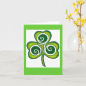 Carte Vert + Shamrock blanc (Fleur jaune)