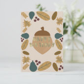 Carte Vert Thanksgiving Automne Anniversaire Gold Foil (Debout devant)