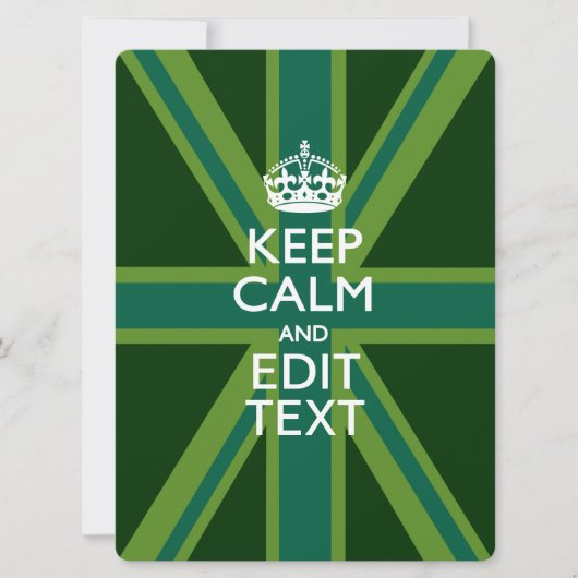 Carte Vert Turquoise Gardez Le Calme Et Votre Texte Unio (Devant)