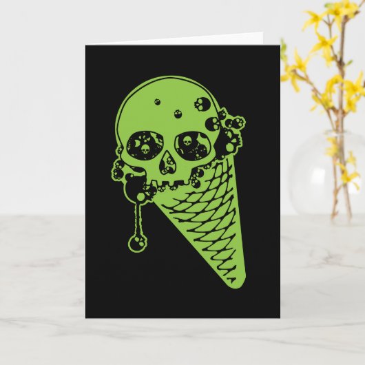 Carte verte à cône de crème glacée poison (Fleur jaune)
