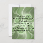 Carte verte avec verso sur le dos (Dos)