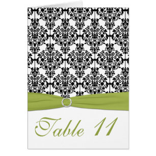 Carte verte, blanche, et noire de nombre de