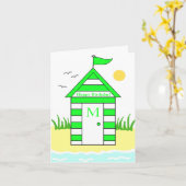 Carte verte de cabane de plage (Fleur jaune)