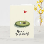 Carte verte de golf d'anniversaire (Fleur jaune)