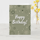 Carte verte de joyeuse fête (Fleur jaune)