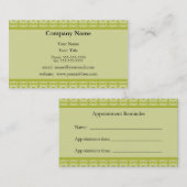 Carte verte de rappel de rendez-vous (Devant / Derrière)