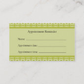 Carte verte de rappel de rendez-vous (Dos)