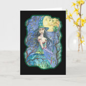 Carte verte de sorcière de Halloween par (Fleur jaune)