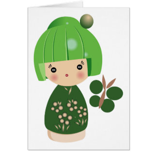 Carte verte de triplet de Kokeshi
