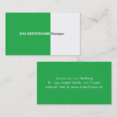 Carte verte de visite (Devant / Derrière)