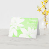 Carte verte "Fête des mères" Feuille douce texte a (Fleur jaune)