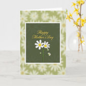 Carte verte florale flou (Fleur jaune)