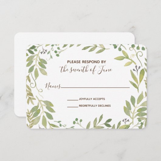 Carte verte gracieuse (Devant / Derrière)