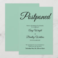 Carte verte Mariage simple et élégante reportée