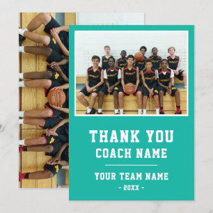 Carte verte Merci Coach Nom de l'équipe Photo