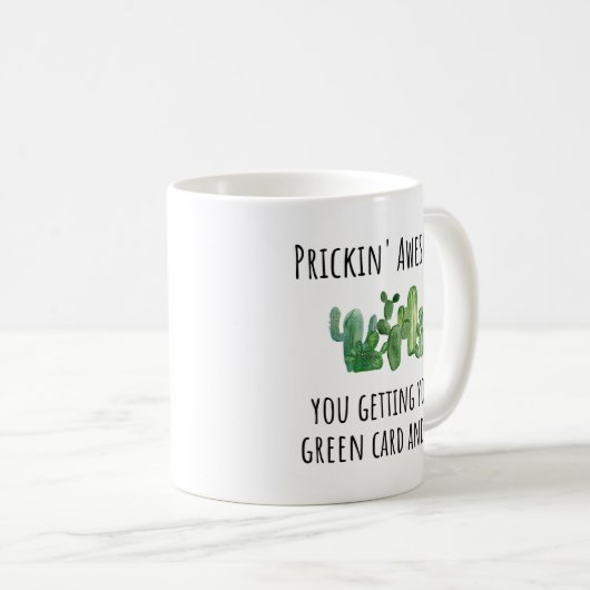 Carte verte Mug cadeau pour les immigrants américa (Devant droit)