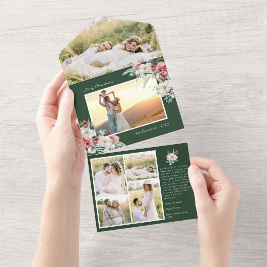 Carte verte Noël tout en un (Déchirure)