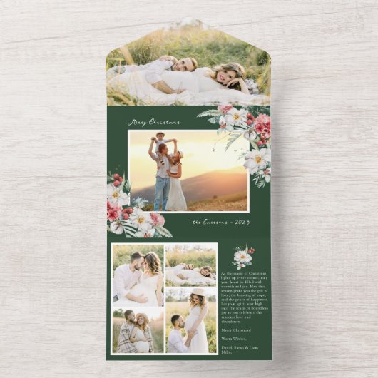 Carte verte Noël tout en un (À l'intérieur)