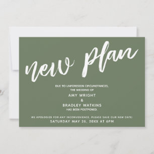 Carte verte Olive Reportée Mariage Nouveau Plan