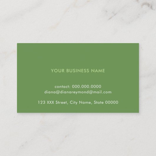 carte verte professionnelle / coeur d'amour (Dos)